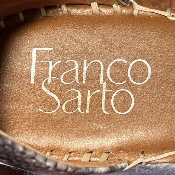 Franco Sarto Clemens Sandals Size 8 Wedge Platform Espadrille Silver Snakeskin - Picture 9 of 16